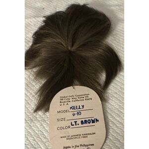 Global Kelly Doll Wig Sz 9-10 Lt Brown Japanese Kanekalon Modacrylic Vtg NOS
